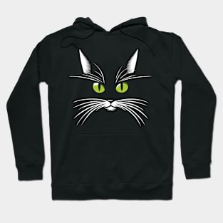 Green-eyed black cat in the dark Hoodie